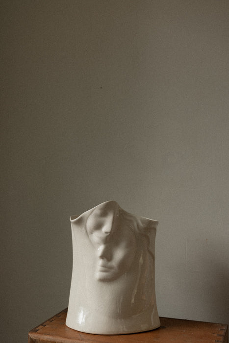 Vintage porcelain 2 face vase