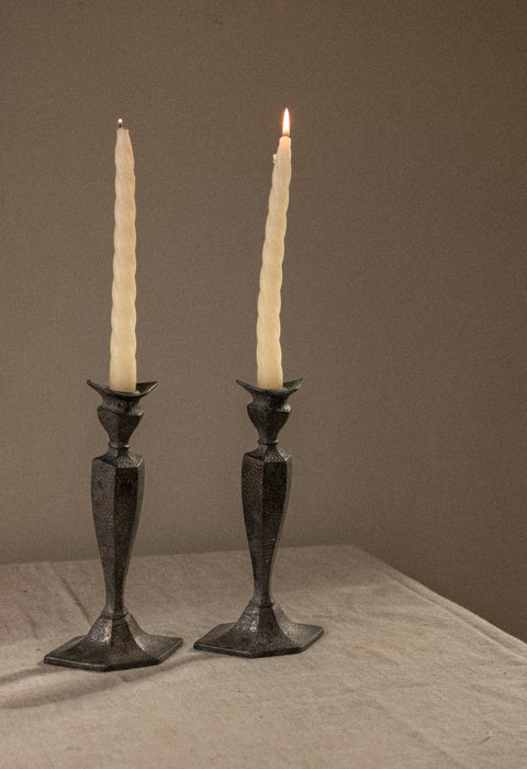 Vintage hammered silver candle holders