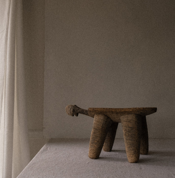 Antique Wabi-Sabi African wood stool