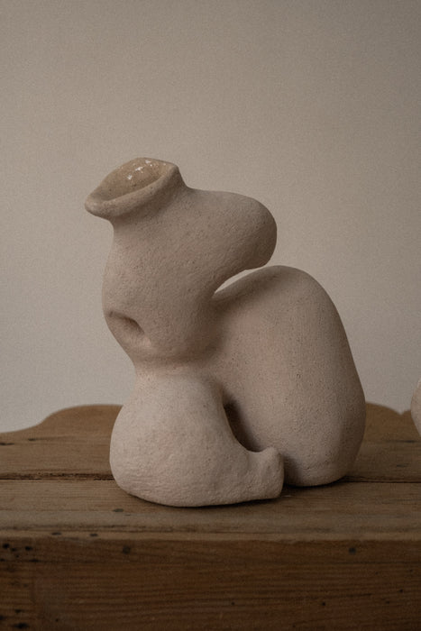 Abstract ceramic woman figure sculpture