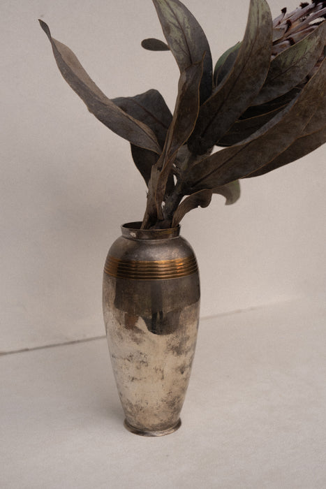 Antique mixed metal vase