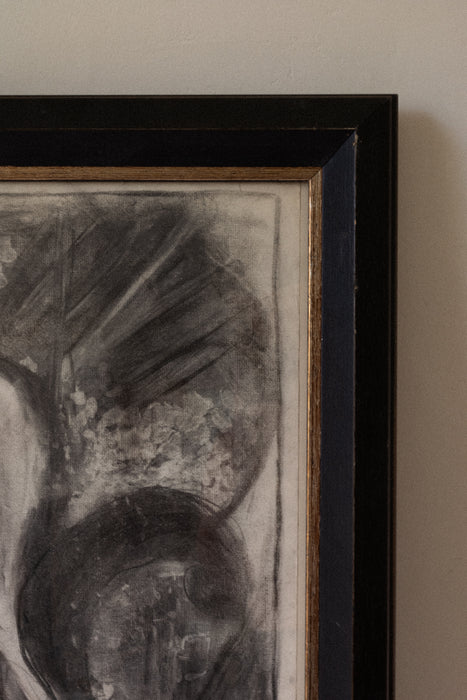 Original vintage charcoal drawing by June Rickman