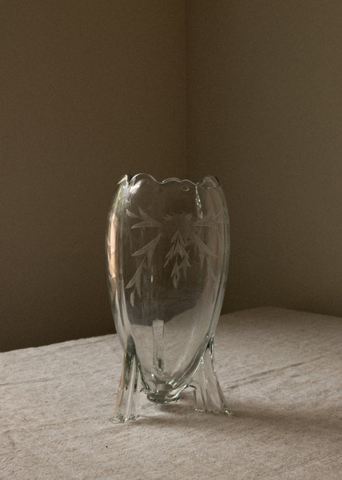 Vintage floral glass vase