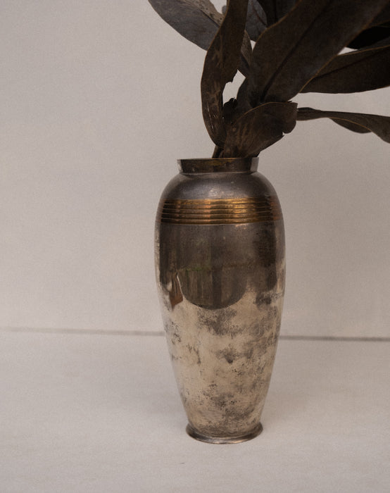 Antique mixed metal vase