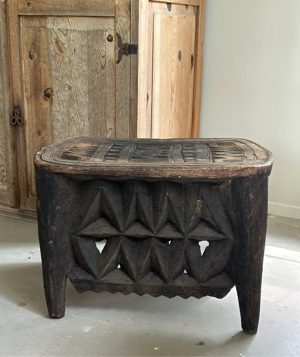 African wood carved nupe table