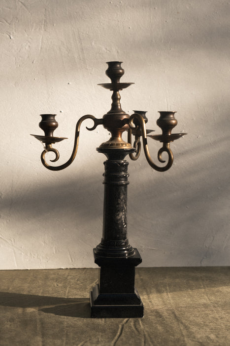 Brutalist copper/brass candelabra