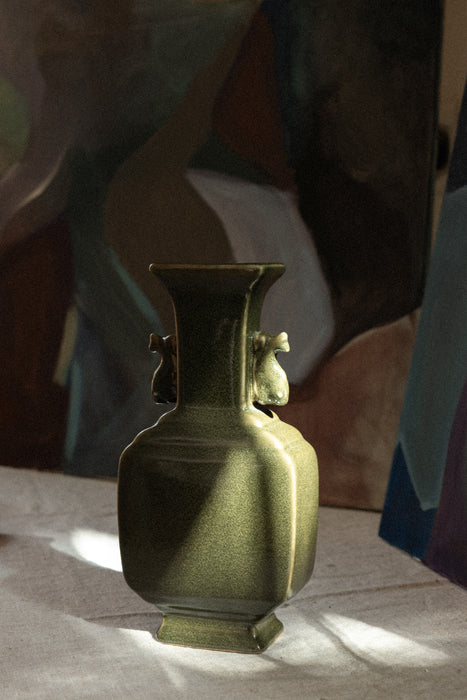 Vintage Archaistic Olive Green Vessel