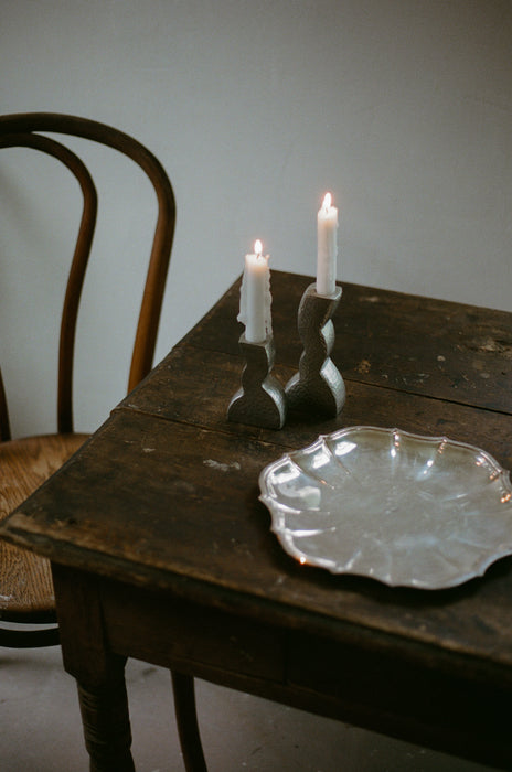 Vintage chrome candle sticks