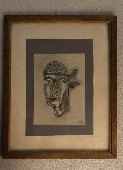 Vintage Portrait of a man sketch framed
