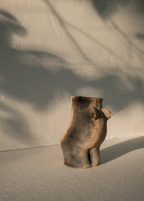 Oaxacan coal-fired goddess vase
