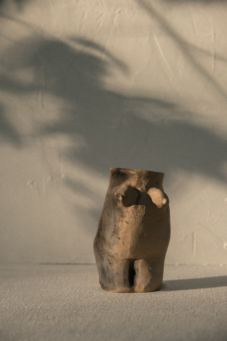 Oaxacan coal-fired goddess vase