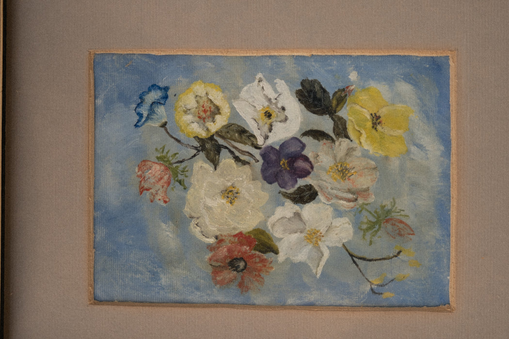 Vintage framed floral original oil painting