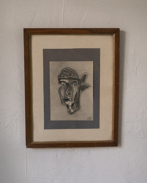 Vintage Portrait of a man sketch framed