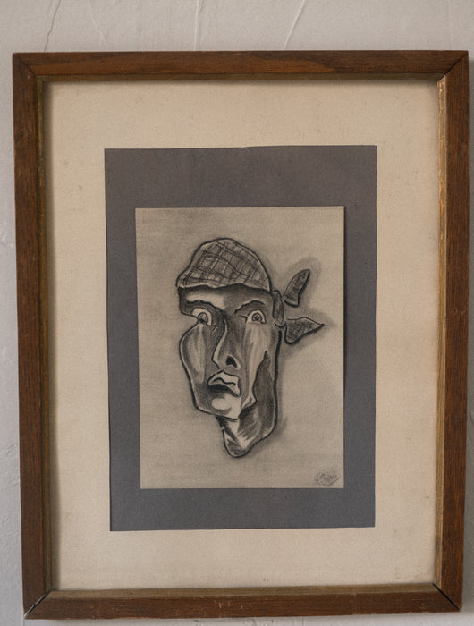 Vintage Portrait of a man sketch framed