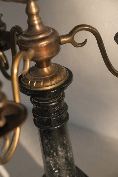 Brutalist copper/brass candelabra
