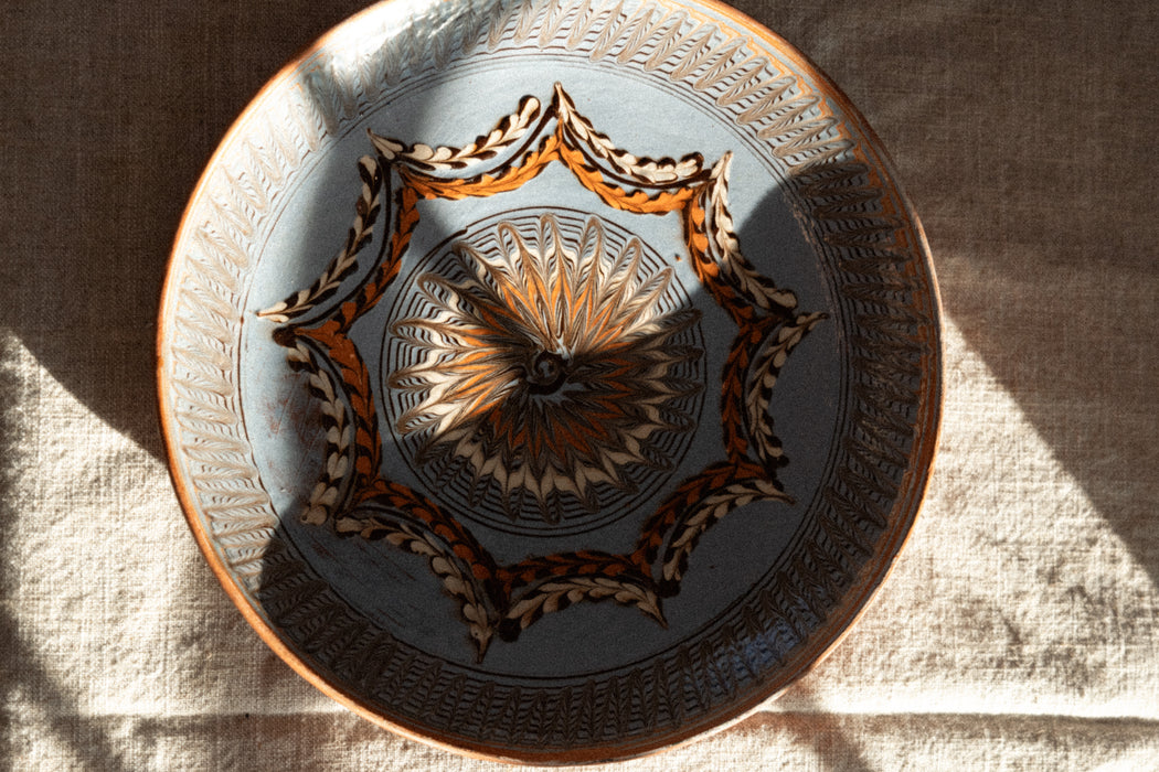 Artisian ceramic folk-art plate