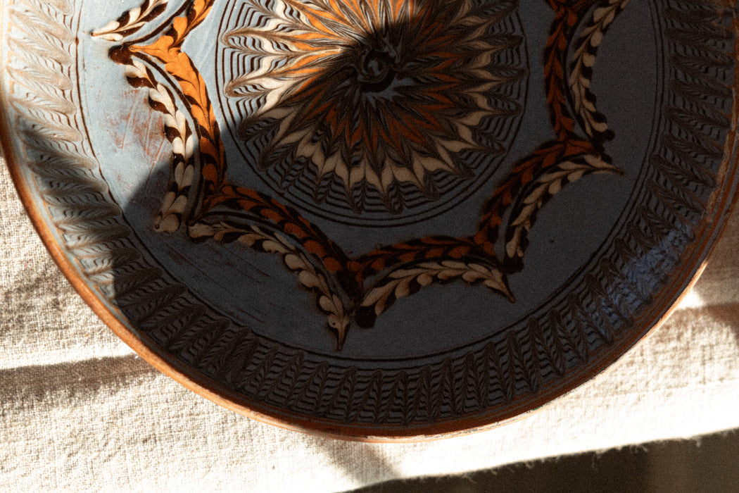 Artisian ceramic folk-art plate