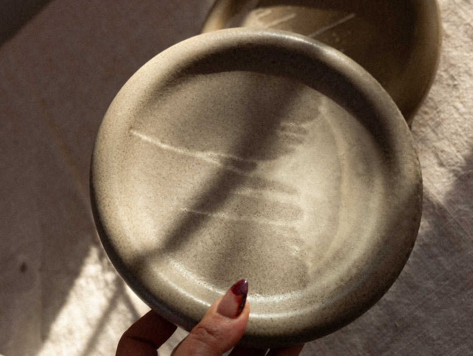 Set of custom drip glaze ceramic plates