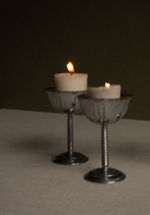 Vintage Chrome candle coups