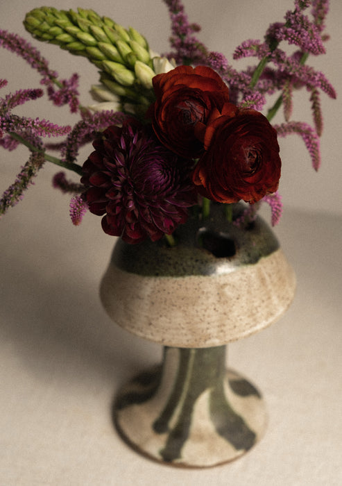 Vintage mushroom ceramic flower frog