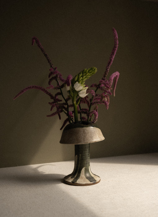 Vintage mushroom ceramic flower frog