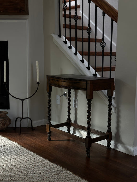 Antique oak barley twist side table or cabinet