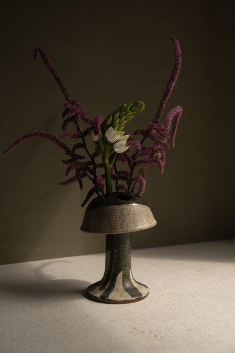 Vintage mushroom ceramic flower frog