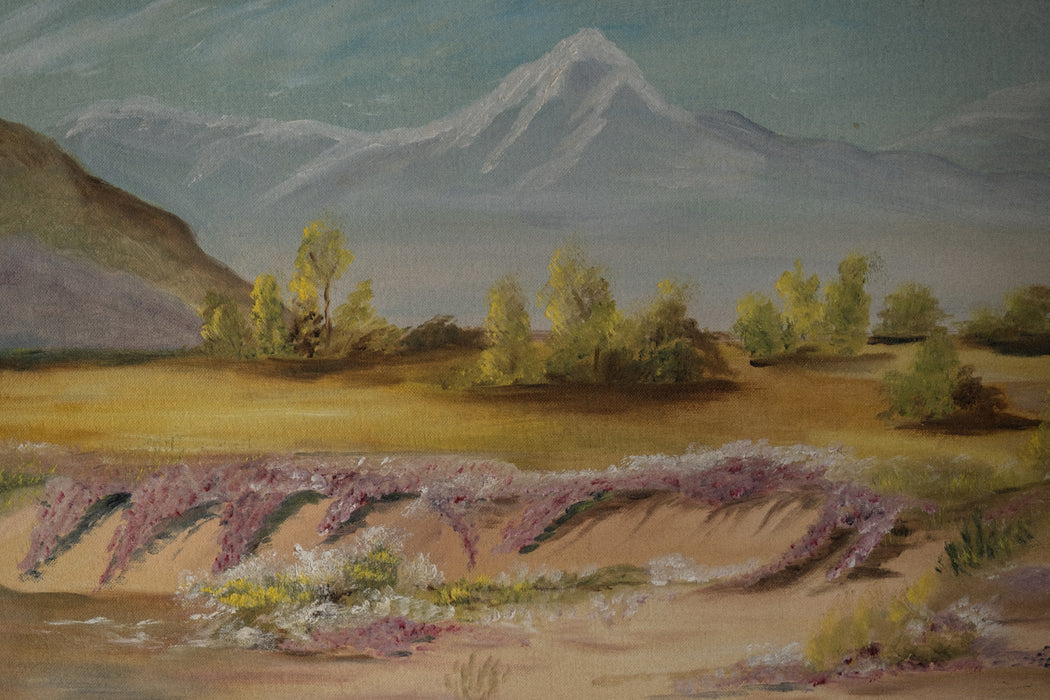 Vintage landscape painting on canvas
