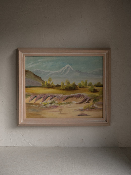 Vintage landscape painting on canvas