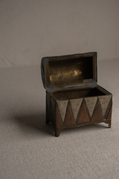 Vintage Mixed metal geometric box