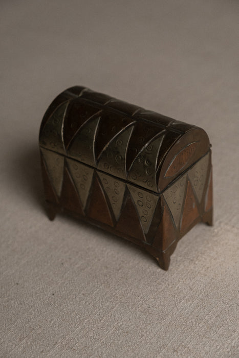 Vintage Mixed metal geometric box