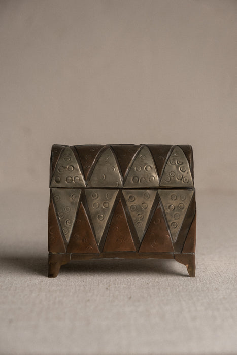 Vintage Mixed metal geometric box