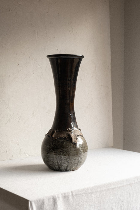 Tall vintage stoneware vessel
